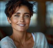 Brown hair looks sleek on ladies when short