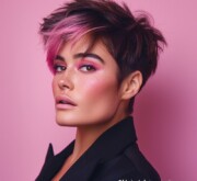 Colorful playful short haircut