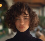Making a statement with the short brown hair cut