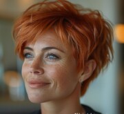 Shiny beautiful the allure of short red hairstyle