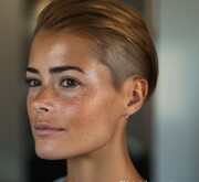 Short brown haircut radiates cuteness