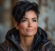 Short styled black hair for women