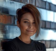 Showing off your cool side with short brown locks