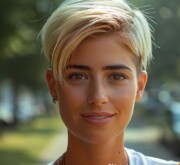 The warmth of a blonde hairstyle surrounds