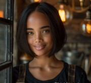 Women rock astonishing short black hairstyle
