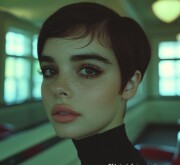 A shiny look that's short black and dreamy