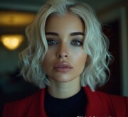 A woman showcasing an exciting short gray hairstyle