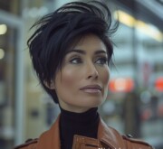 Black short stylish popular cool haircut