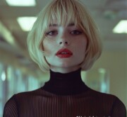 Blonde with a breathtaking short hairdo