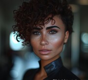 Bold dark black short hair for a woman with style
