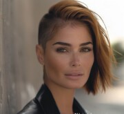 Brunette sporting a fantastic short hairstyle
