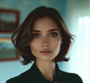 Brunette with a stylish short haircut