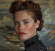 Brunette's short hair styled excellently