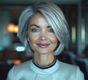 Gray hair styled in an inspirational short coiffure