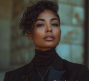 Hairstyle short black beautiful and dazzling