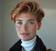 Modern superior short red haircut for a woman