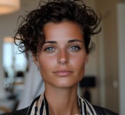 Sensational lovely short bold black hair