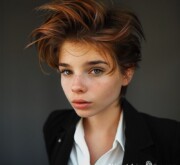 Short brunette hair with an excellent style
