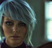 Short colorful coiffure styled coolly
