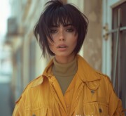 Short cool stylish black popular haircut