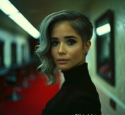Short gray hair in an inspiring hairstyle on a woman
