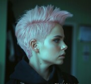 Stunning colorful hairstyle enhancing a confident look