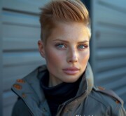Superior short red haircut enhancing a woman's look