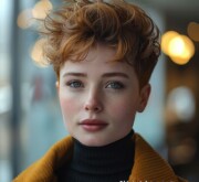 Superior short red hairstyle for a woman