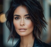 Surprising everyone with a short black hairdo