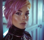 A daring short coiffure speaks of bold personality