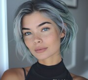 A woman’s shining gray style is always eye catching