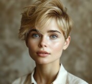 Blonde hairdo exudes chic style
