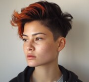 Daring short coiffure highlights creative charm