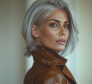 Gray short cut exudes confidence and style
