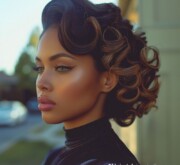 Natural elegance exudes from short black hair