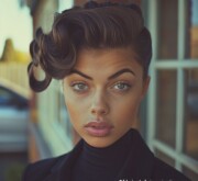 Short black hair captures elegance naturally