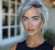 Sunny short gray woman's cut adds a spark of excitement