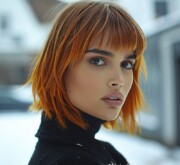 Surprising short colorful coiffure feels fun and adventurous