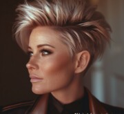 The allure of short blonde hair is its refinement