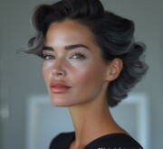 The pleasant black hairstyle shines with simplicity