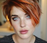 Chic and daring short colorful hairstyle