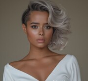 Fancy feminine gray short hairstyle