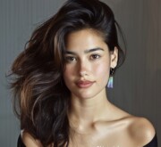 Fresh elegant black long hairstyle