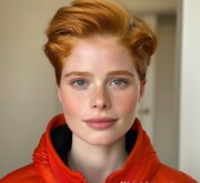 Passionate romantic red short haircut