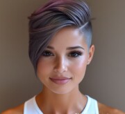 Refined feminine gray short cut