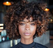 Short black dazzling hairstyle for women