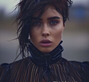 Short black magnetic hairstyle for women