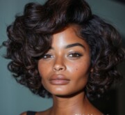 Short black radiant hairstyle for women