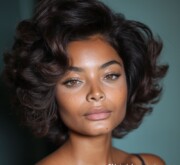 Short black vibrant hairstyle for women
