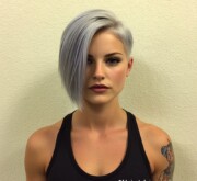 Sleek gray mesmerizing haircut
